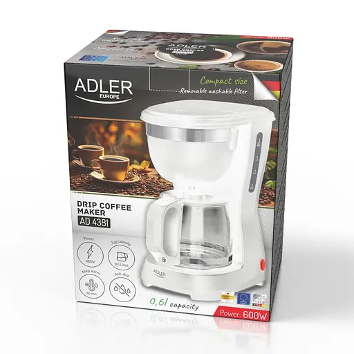 Кофеварка капельного типа Adler AD 4381 White - фото 9