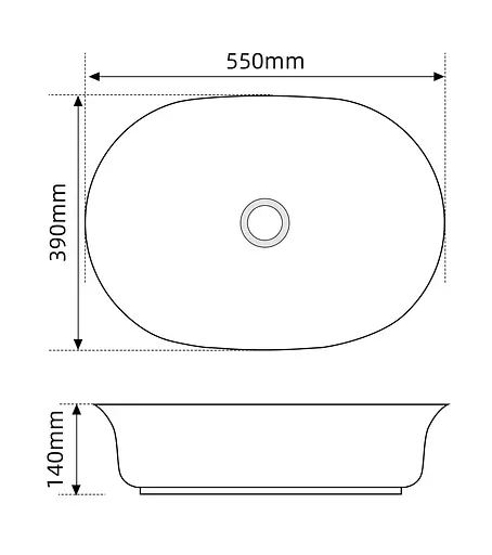 Умивальник накладний Mixxus Premium Ellipse-0103 550x390x140 мм MP6553, Білий - фото 6