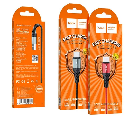 Кабель Hoco X38 Cool Charging data cable for Type-C Чорний - фото 2