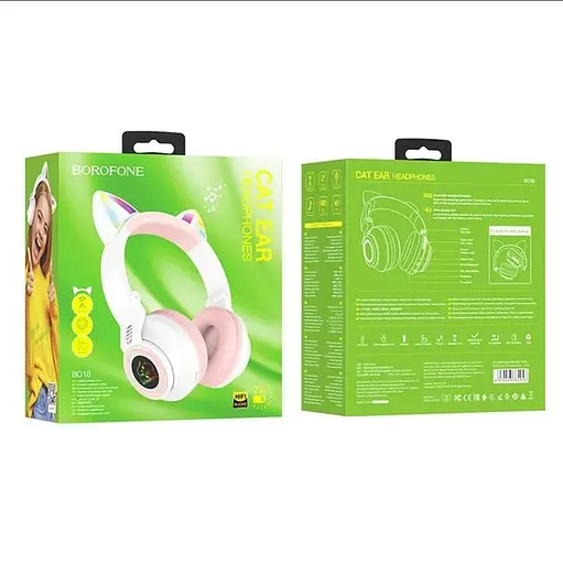 Беспроводные Bluetooth наушники Borofone BO18 Cat Ear белый - фото 5