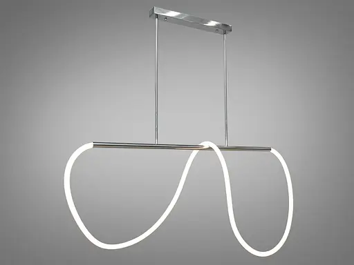 Сучасна новинка світлодіодна люстра Шланг на кухню, 32W, срібна люстра - фото 2