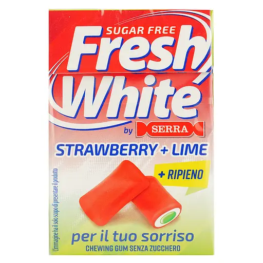 Жевательная резинка Fresh White Клубника-лайм без сахара 29 г - фото 2