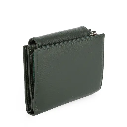 Гаманець жіночий шкіряний маленький Las Fernando 110-103 G темно-зелений - фото 2