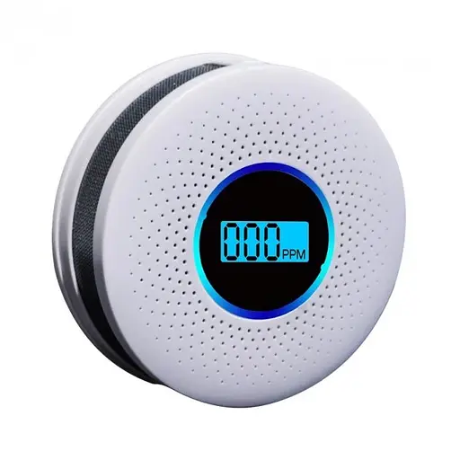 Комбинированный датчик угарного газа + датчик дыма с сиреной 2 в 1 JKD 512COM-W (100316-1)