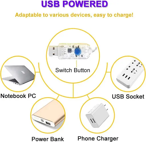 Augone [2 шт.] Гирлянды 120 светодиодных ламп 40 футов 8 режимов USB Подключаемые огни Водонепроницаемые для наружных - фото 3
