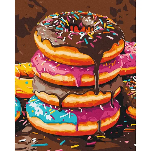 Картина по номерам на подрамнике Brushme Сладкие донаты