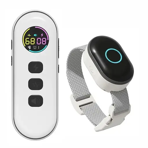 Електронний нашийник для середніх собак дресирувальний з 3-ма видами впливу Dobe DB900S білий