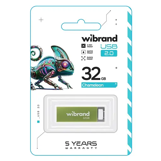 USB флеш накопичувач Wibrand 32GB Chameleon Green USB 2.0 WI2.0/CH32U6LG - фото 2