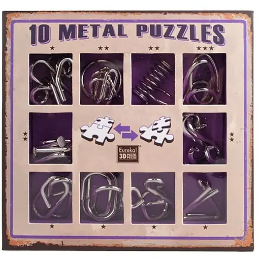 Набор головоломок Eureka 10 Metall 3D Puzzles violet 10 головоломок 473359