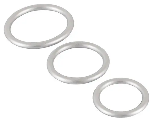 Набор эрекционных колец You2Toys Metallic Cock Ring Set 3 шт. серебристый - фото 7