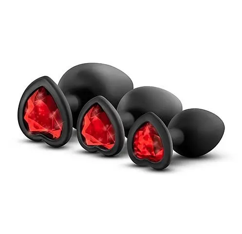 Набір анальних пробок Luxe Bling Plugs Trainer Kit 3 шт. (чорний) - фото 3