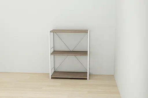 Этажерка 3/60 Ferrum-decor Серии Коннект 73x60x28 белый ДСП Дуб Сонома Трюфель 16мм (FRD-104264) - фото 2