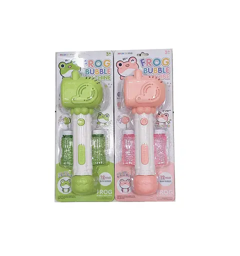 Установка з мильними бульбашками 313-1, підсвічування, механічний принцип, 12 отворів, 2 пляшечки з розваром, на блістері (6978544190232) МІКС - фото 1