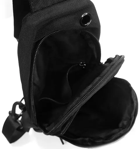 Мужская сумка слинг тканевая, черный Lanpad sum0028744 - фото 5