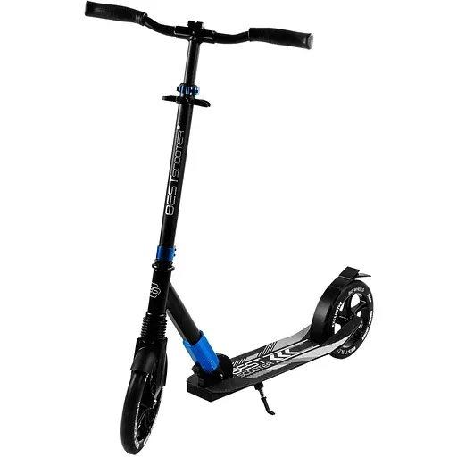 Самокат Best Scooter 57х14х88-98 см Черно-голубой 000231599
