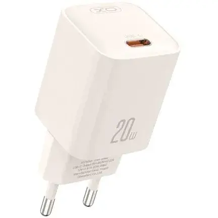 Мережевий зарядний пристрій XO L146 20W Single USB-C Charger Бежевий - фото 1