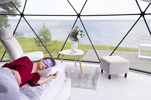 Подарунковий набір Чумацький Шлях Лавандовий: шовкова маска + шовкова резинка для волосся розмір S + мило з ароматом лаванди (1226-02) - фото 7