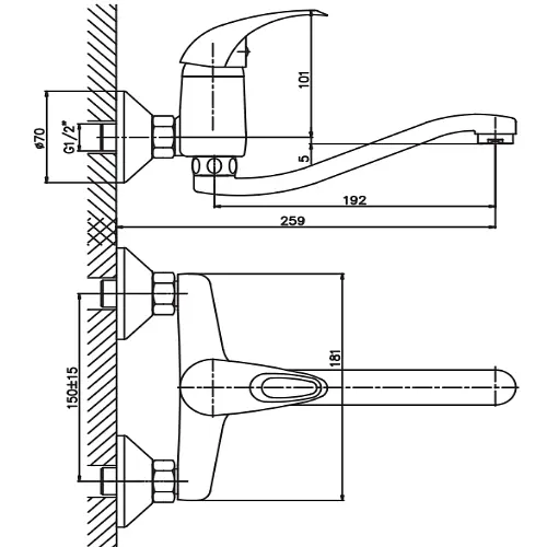 Змішувач для кухні Haiba PREMIERE 005 (HB0349) - фото 2
