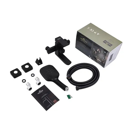 Змішувач для ванної Kroner KRP Edelstahl Kubus - SCH060 CV025652 Чорний матовий - фото 8