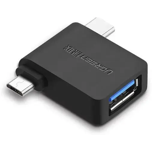 Адаптер Ugreen 30453 2 в 1 мicro-USB/Type-C чорний (30453)