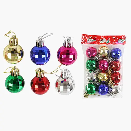 Набір ялинкових прикрас Кулі, C67726, 12 шт., 3 см