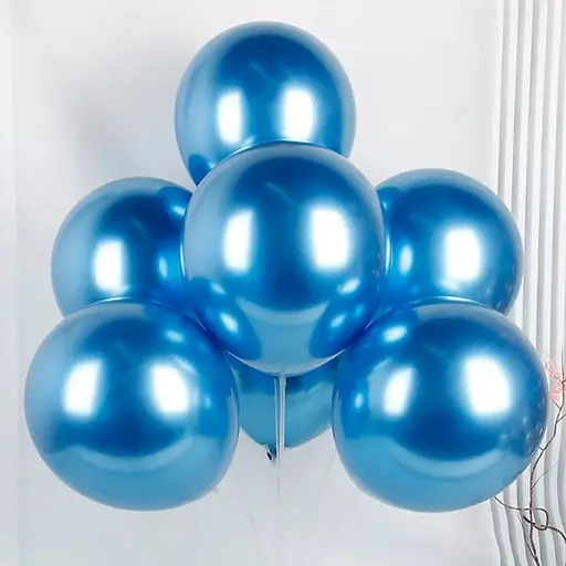 Шарик воздушный латексный 30 см (50) металлик синий, IDEA7-DL-032 - фото 4