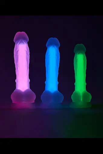 Неоновий фалоімітатор DreamToys Radiant 19 см синій - фото 9