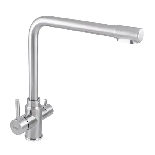 Смеситель для кухни на две воды Haiba SUS 021 HB3908 Нержавеющая сталь - фото 1