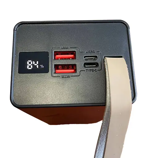 Портативний зарядний пристрій Power Bank WUW TUGII-353 LED ліхтар 22.5W Чорний - фото 2