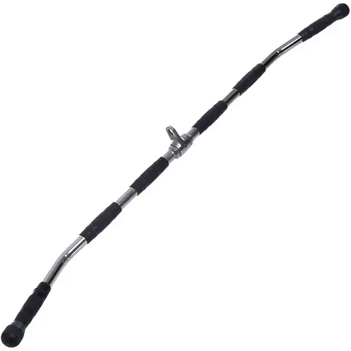 Ручка для верхньої тяги York Fitness 122см вигнута з гумовими рукоятками, хром - фото 2