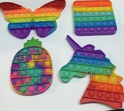 Сенсорна іграшка Pop it антистреc різнокольоровий динозавр, зірка - фото 2