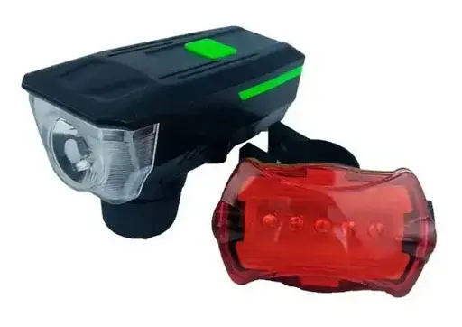 Вело фара з заднім ліхтарем мигалкою RB-B16 велосипедний ліхтар з кріпленням на батарейках - фото 1