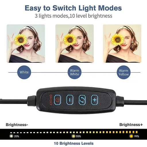 Тримач GRAND з кільцевим освітленням Bluetooth 6" MY100 (Kit3) 12cm Stand + 83cm Selfie Stick - фото 5