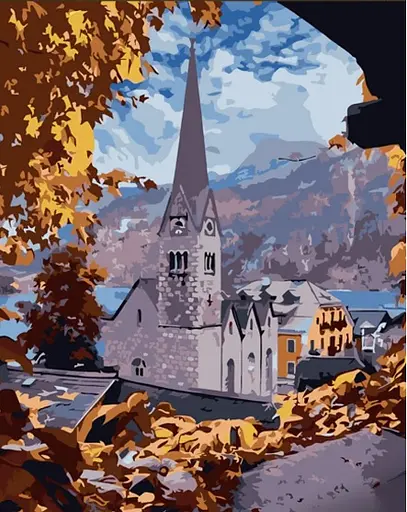 Набор для росписи по номерам Городок в Австрии, Strateg, 30x40 см, SS6807