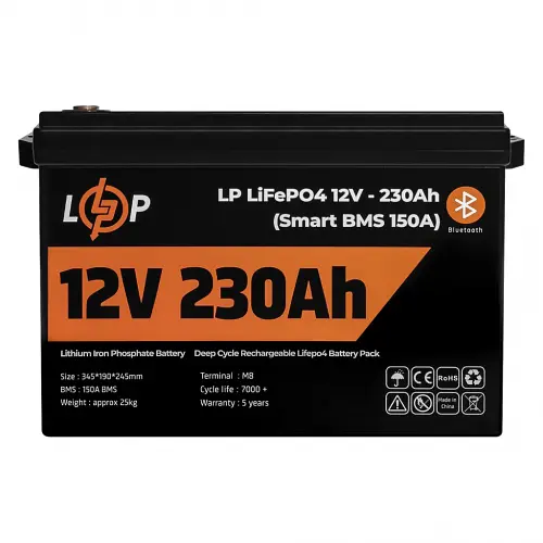 Аккумулятор LogicPower LiFePO4 12V (12,8V) - 230 Ah (2944Wh) (Smart BMS 150А) с BT пластик - фото 3