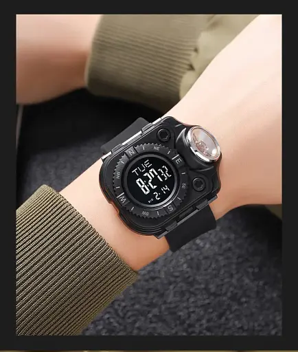 Наручний годинник з ліхтариком Skmei 2187 Black Black, 2187BKBK (18443) - фото 12