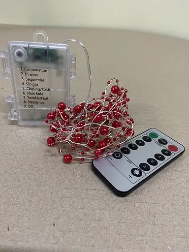 Гирлянда декоративная капля Жемчужина red 20led c пультом - фото 2