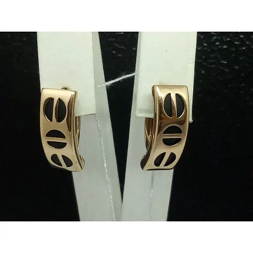 Золотые серьги Tango с каучуком. 930014 - фото 2