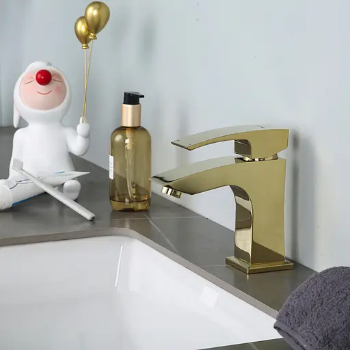 Змішувач для умивальника Gappo G1007-13 Золотий - фото 2