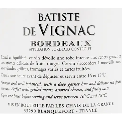 Вино Batiste de Vignac Bordeaux червоне 0.75 л 13.5% - фото 6
