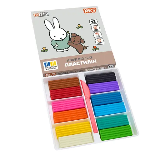 Пластилін Yes 12 кольорів Miffy 240 г (540719) - фото 2