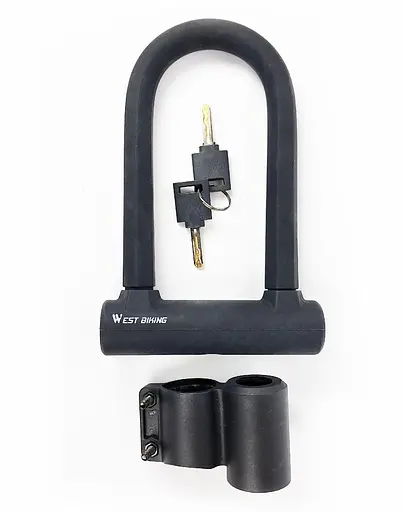 Велосипедний замок West Biking U-Lock 195 х 127 мм чорний (G0001087) - фото 2