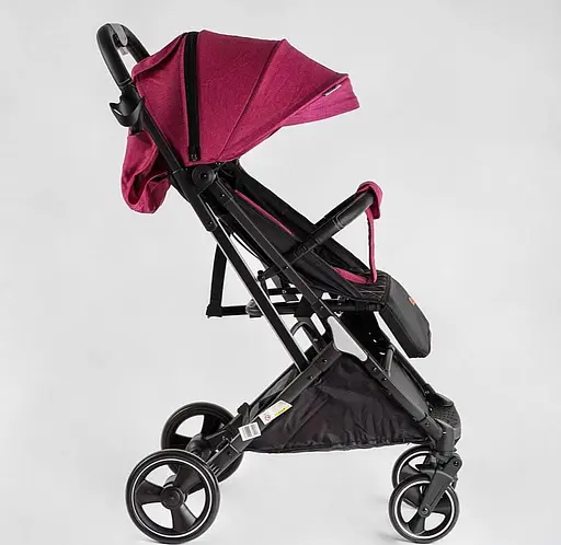 Прогулянкова дитяча коляска Joy Comfort L-20115 (рожева) зі сталевою рамою, футкавером та підсклянником - фото 5
