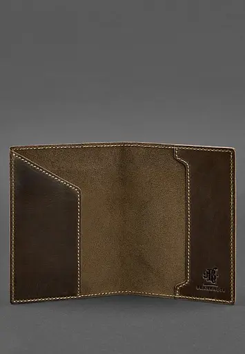 Кожаная обложка для паспорта с австрийским гербом темно-коричневая Crazy Horse - фото 4