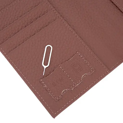 Обложка на паспорт 3459 кожаная с карманом для денег красная - фото 4