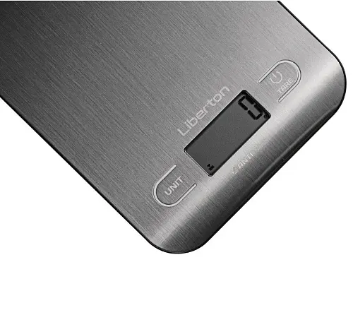 Ваги кухонні Liberton LKS-0714 Smart, Steel, до 5 кг, дисплей, синхронізація через Bluetooth, тарокомпенсація, автовідключення, індикатор перевантаження, батарейка: 3*ААА у комплекті - фото 4