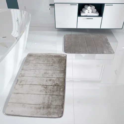 Набор 2 коврика для ванной Aquarius с эффектом памяти 50х80 см, 40х60 см Серый в полоску
