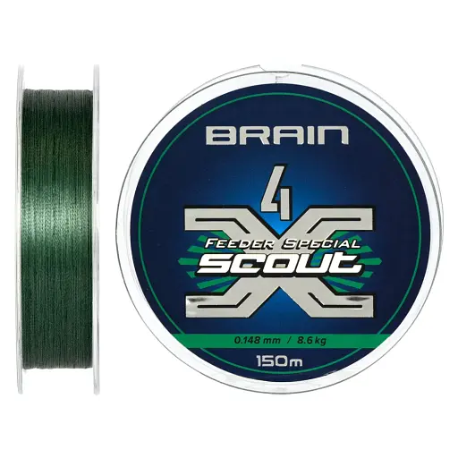 Шнур Brain Scout 4X 150 м (deep green) 0.148 мм 8.6 кг