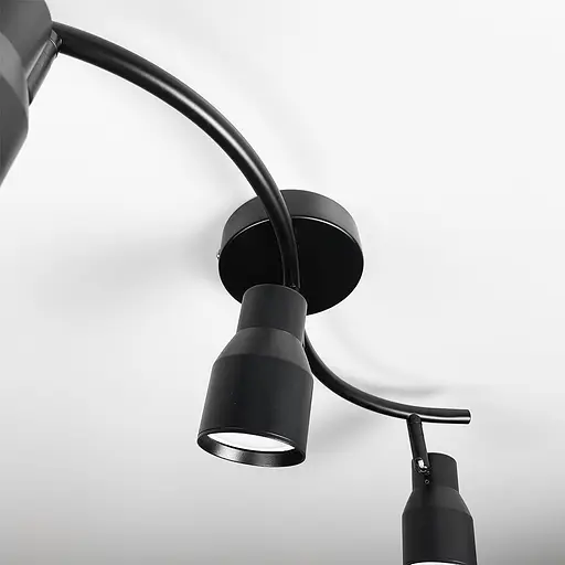Чорний світильник із 3-ма регульованими плафонами | Арт. 52039/3 BK | Line F - фото 5