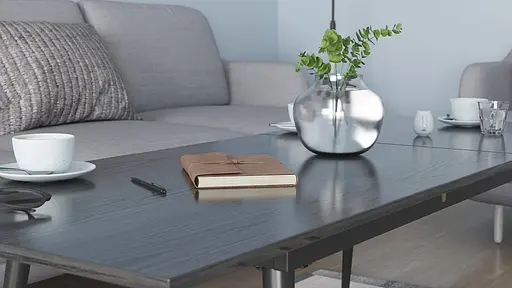 Стіл журнальний трансформер Dandi Small Ferrum-decor 45x120(160)x60 Чорний метал ДСП Сосна Кембра 16 мм (FRD-106786) - фото 3